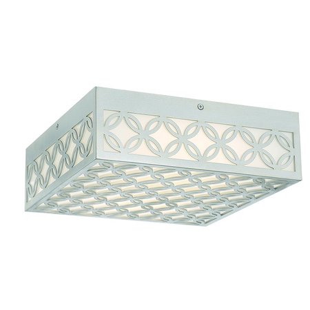 EUROFASE Clover Geometric 13" Rectangular LED Outdoor Wall Sconce, Aged Silver/White Glass 42696-026